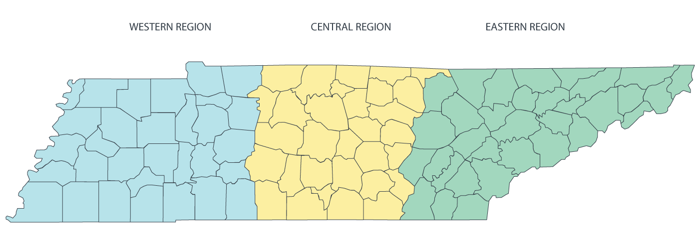 Regional Map for Counties of Interest